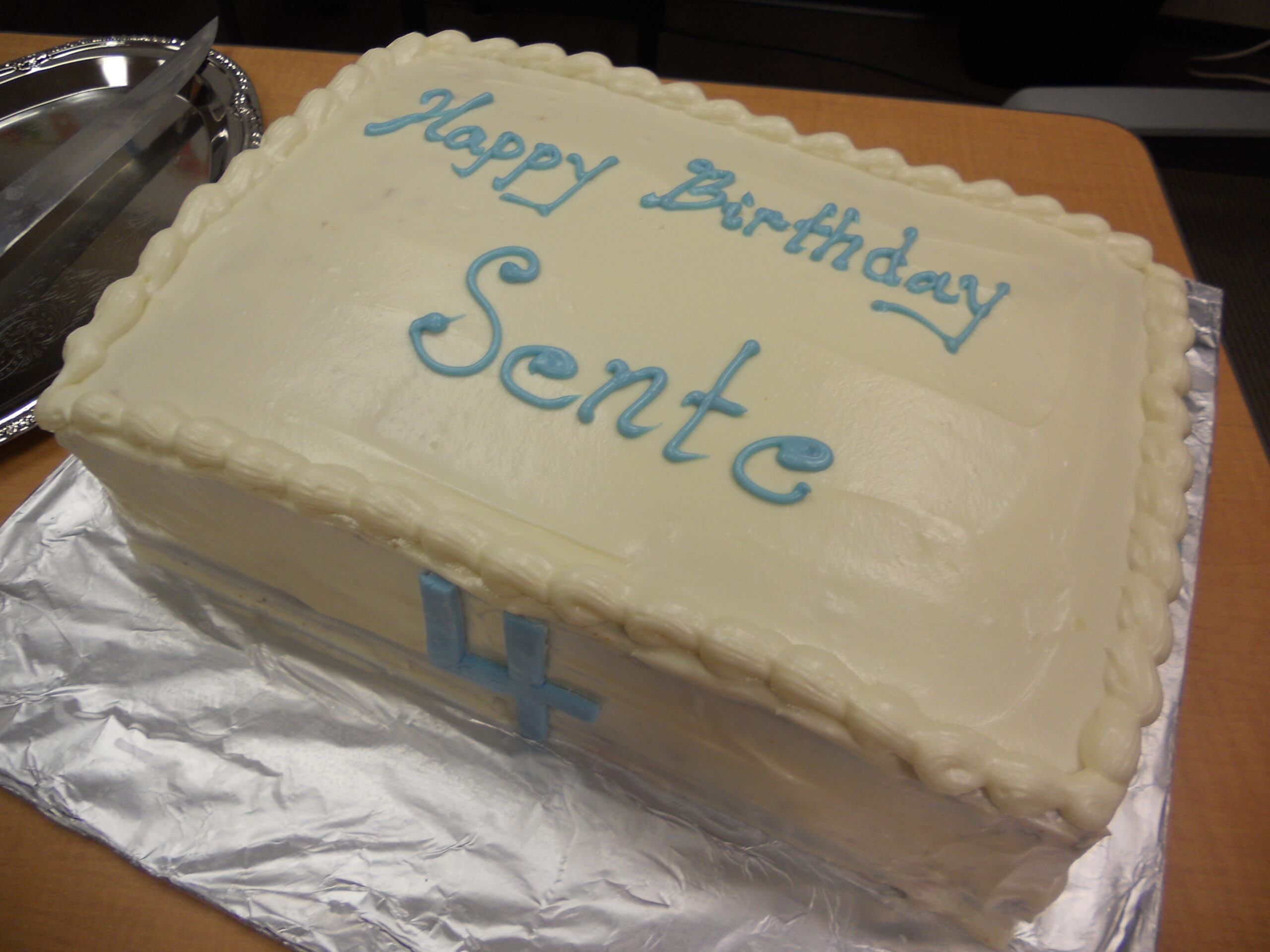 Irene created a 4th Birthday Cake for the Austin office